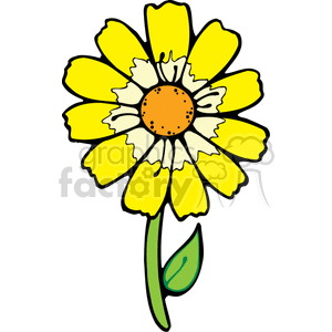 300x300 Royalty Free Yellow Daisy 374443 Vector Clip Art Image