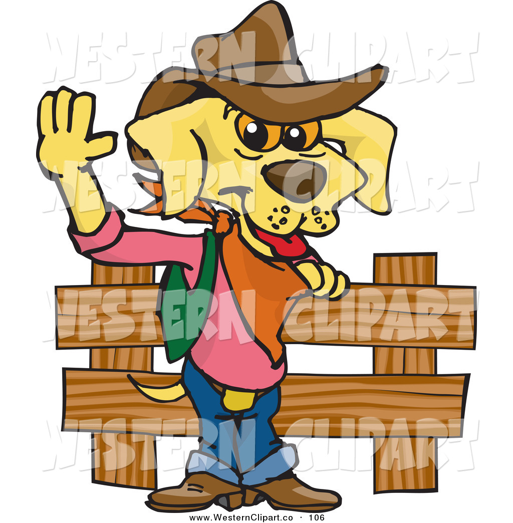 1024x1044 Vector Western Cliprt Of Cowboy Yellow Labrador Dog By