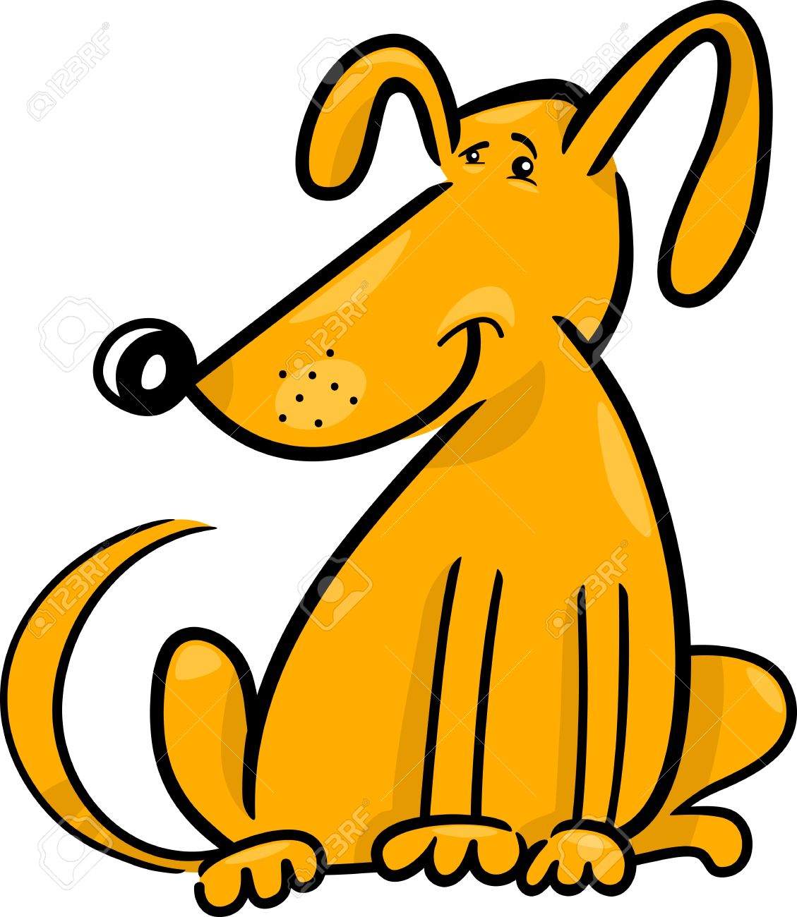 1129x1300 Cartoon Doodle Illustration Of Cute Yellow Dog Or Puppy Royalty