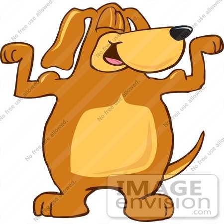 450x450 Clip Art Graphic Of A Cute Brown Hound Dog Cartoon Character