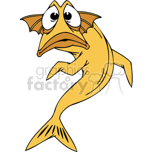 300x300 Royalty Free Confused Yellow Fish 377393 Vector Clip Art Image