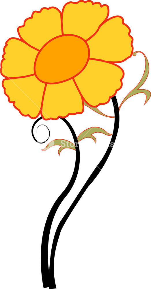 523x1000 Yellow Flower Clipart Royalty Free Stock Image