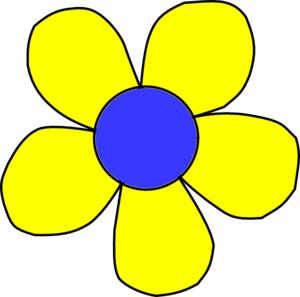 300x297 Blue And Yellow Flower Clip Art