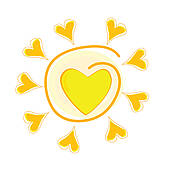 170x170 Clip Art Of Abstract Sun With Heart K6051888