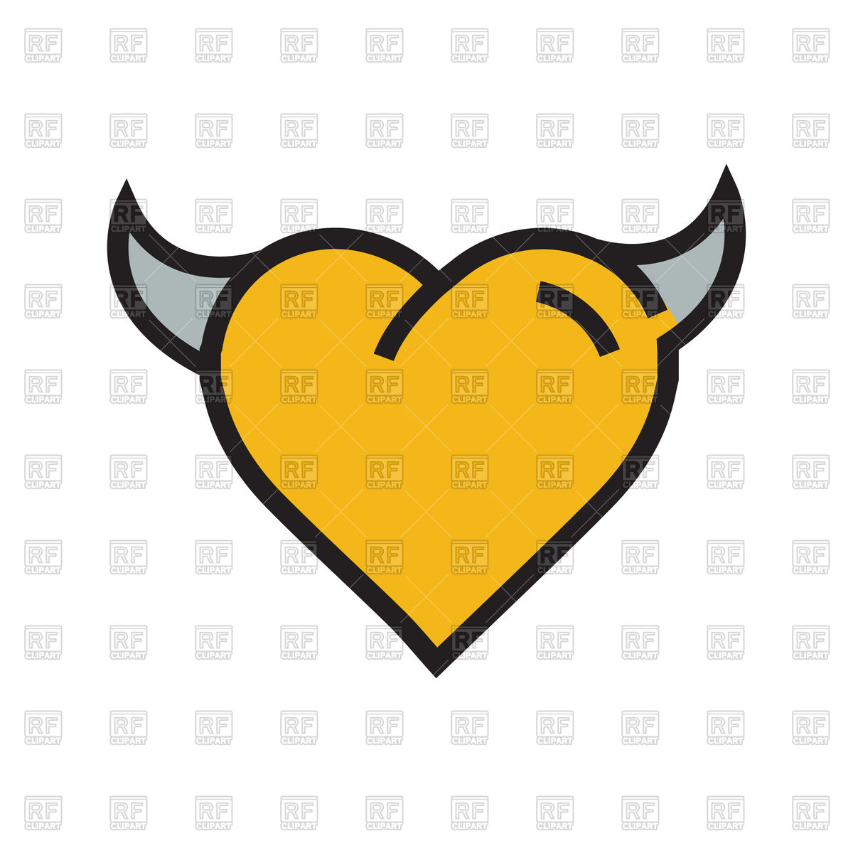 1200x1200 Devil Yellow Heart Icon Royalty Free Vector Clip Art Image
