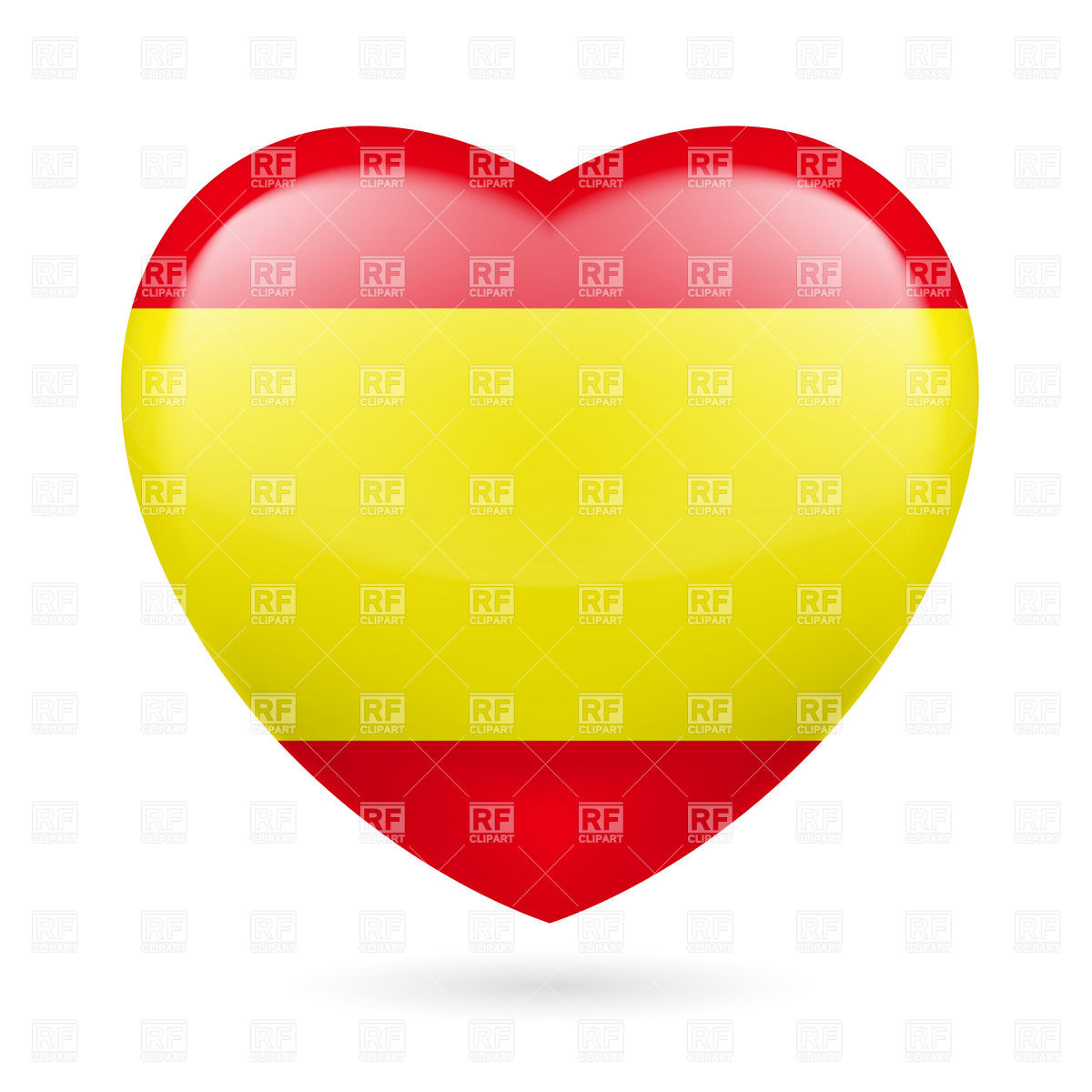 1200x1200 Heart With Spanish Flag Colors. I Love Spain Royalty Free Vector