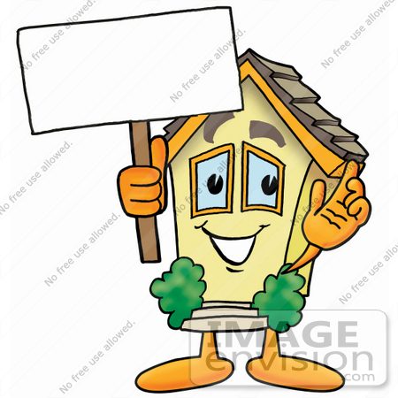 450x450 Clip Art Graphic Of A Yellow Residential House Cartoon Character