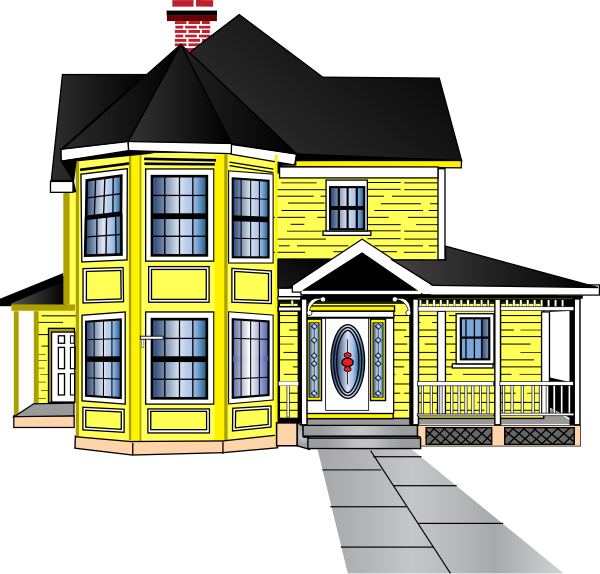 600x574 Little Yellow House Clip Art