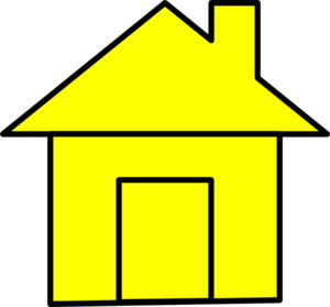 300x279 Yello Cute House Clip Art