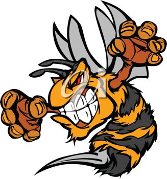 327x350 Picture Of A Very Angry Cartoon Yellow Jacket Showing His Teeth