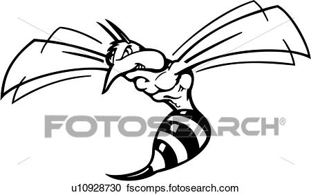 450x282 Clipart Of , Bug, Cartoons, Insect, Mascot, Mascots, Wasp