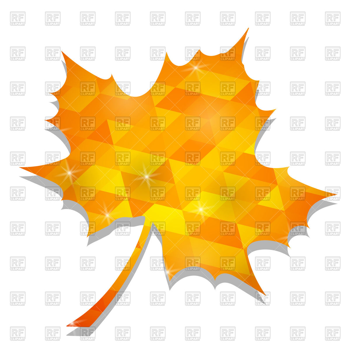 1200x1200 Polygonal Yellow Maple Leaf Royalty Free Vector Clip Art Image