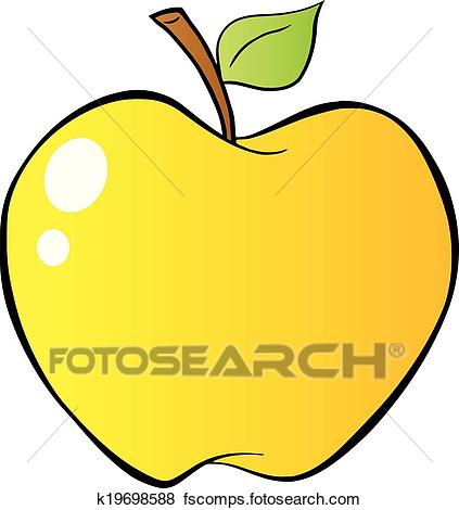 423x470 Clip Art Of Yellow Apple In Gradient K19698588