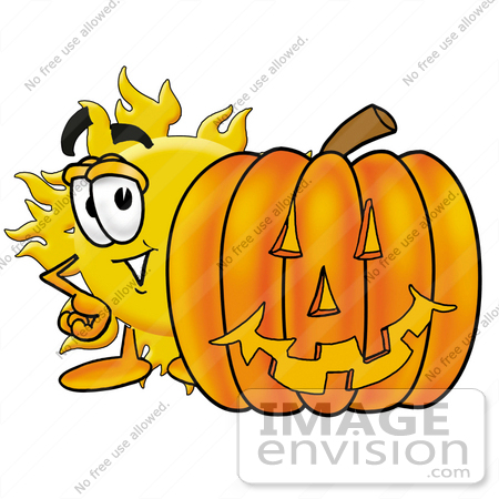 450x450 Clip Art Graphic Of A Yellow Sun Cartoon Character With A Carved