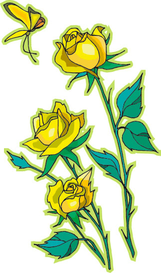323x547 Yellow Rose Clipart