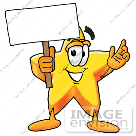 450x450 Cliprt Graphic Of Yellow Star Cartoon Character Holding