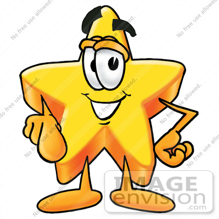 450x450 Clip Art Graphic Of A Yellow Star Cartoon Character Pointing