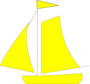 299x282 Yellow Sail Boat Clip Art