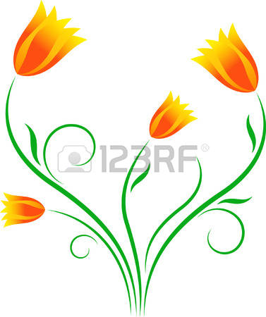 377x450 Yellow Orange Tulips Clipart