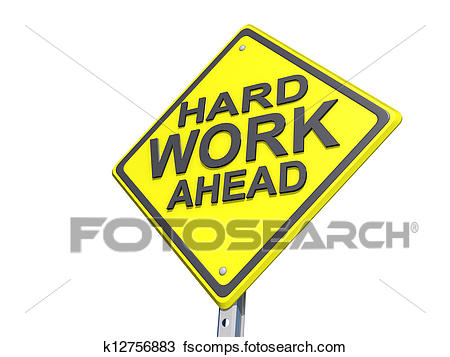 450x357 Stock Photo Of Hard Work Ahead Yield Sign White Background