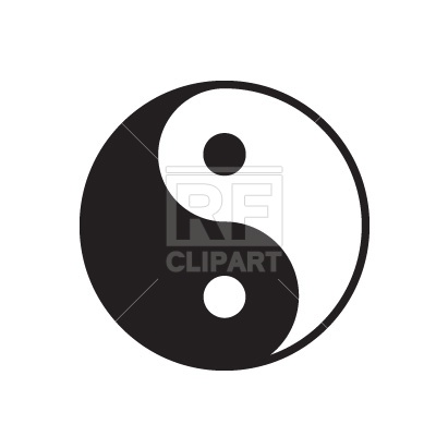 400x400 Yin Yang Symbol Free Vector Clip Art Image