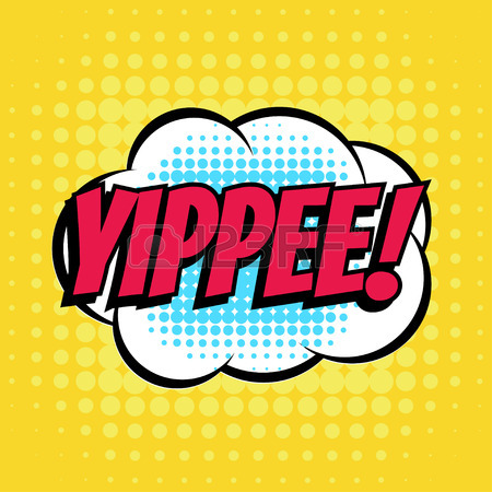 450x450 Yippee Comic Book Bubble Text Retro Style Royalty Free Cliparts