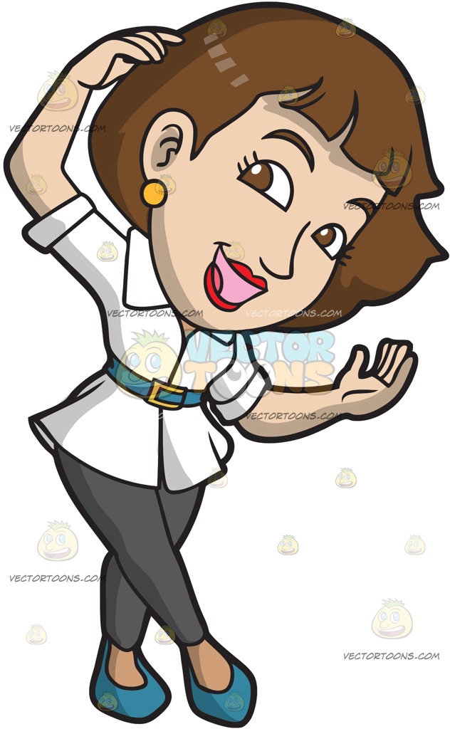 632x1024 A Woman Dancing To Ymca Cartoon Clipart