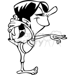 300x300 Royalty Free Girl Doing Yoga Pose Outline 390752 Vector Clip Art