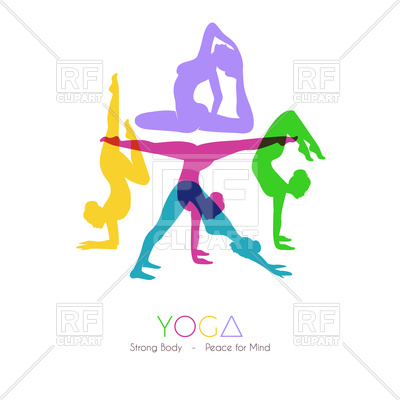 400x400 Women Doing Yoga Asanas Royalty Free Vector Clip Art Image