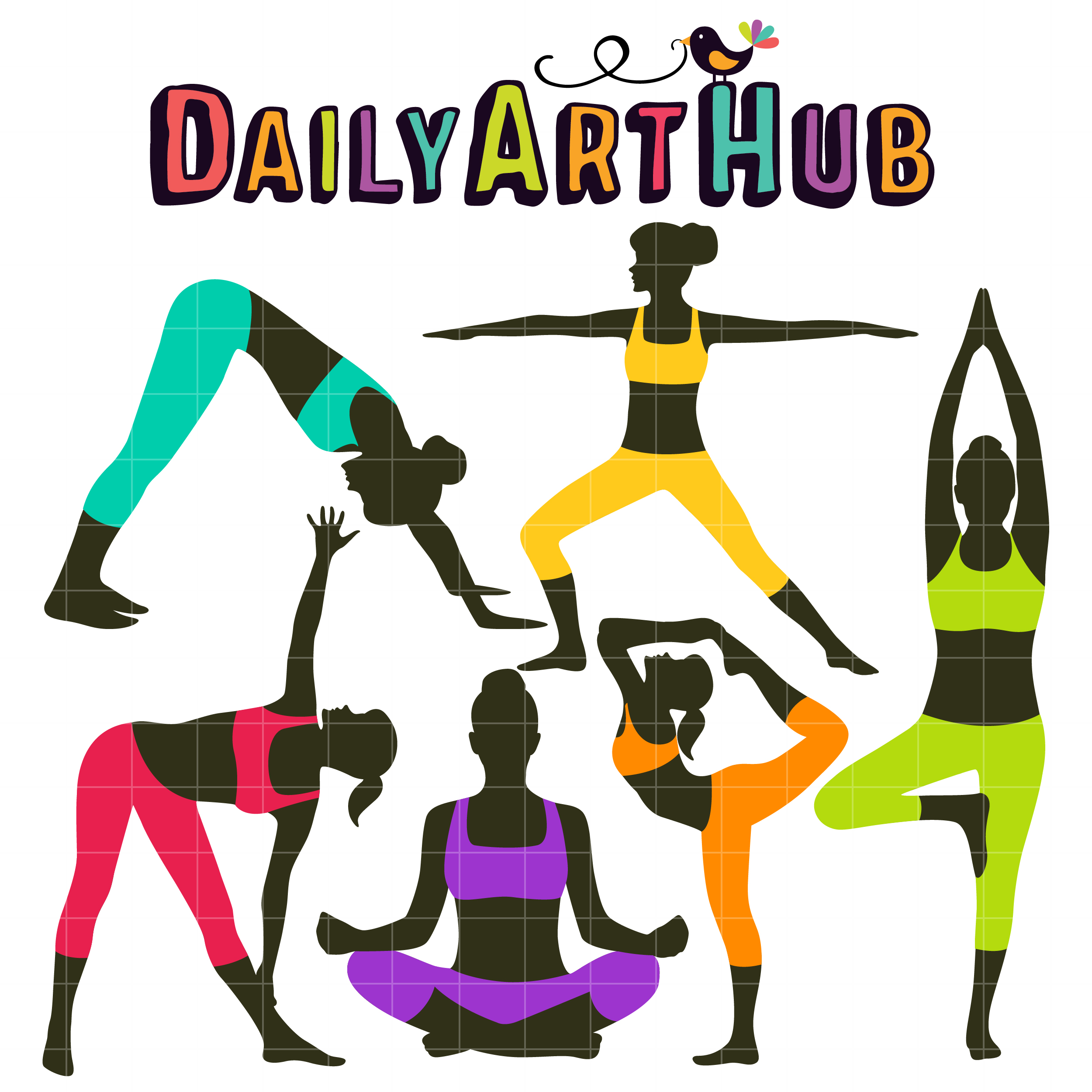 2500x2500 Yoga Poses Clip Art Set Daily Art Hub