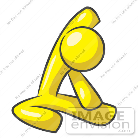 450x450 Clip Art Graphic Of A Yellow Guy Character Doing Yoga