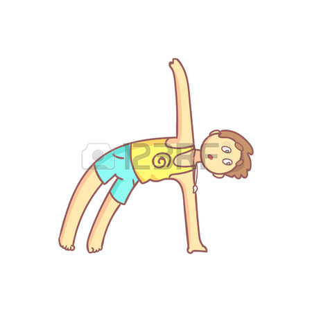 450x450 Girl In Tree Yoga Pose Flat Outlined Pale Color Funny Drawing
