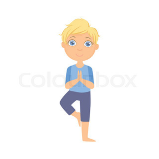 320x320 Kids Doing Simple Yoga Poses Bright Color Cartoon Childish Style