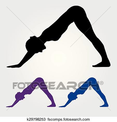 450x470 Clipart Of Downward Facing Dog Yoga Pose K29798253