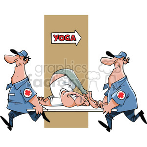 300x300 Royalty Free Man Stuck In A Yoga Pose 388395 Vector Clip Art Image