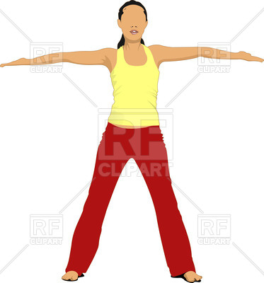 373x400 Silhouette Of Woman In Yoga Pose Royalty Free Vector Clip Art