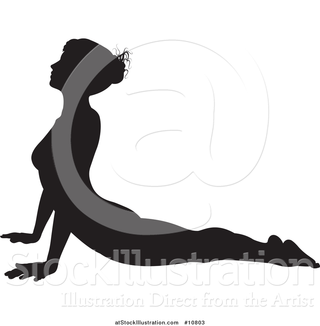 1024x1044 Vector Illustration Of A Black Silhouetted Woman In A Yoga Pose By