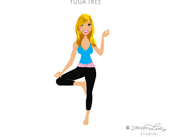 340x270 Yoga Instructor Logo Tree Pose Yoga Blog Avatar Clip Art