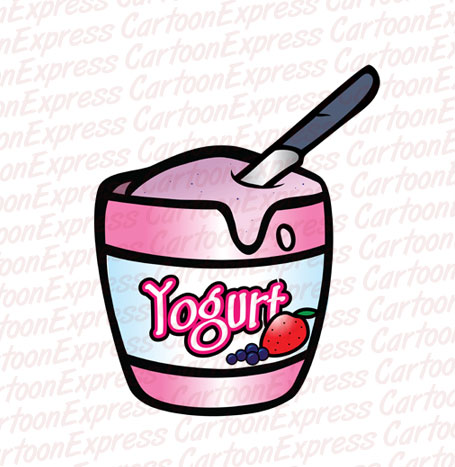 455x467 Cartoon Vector Illustration Yogurt