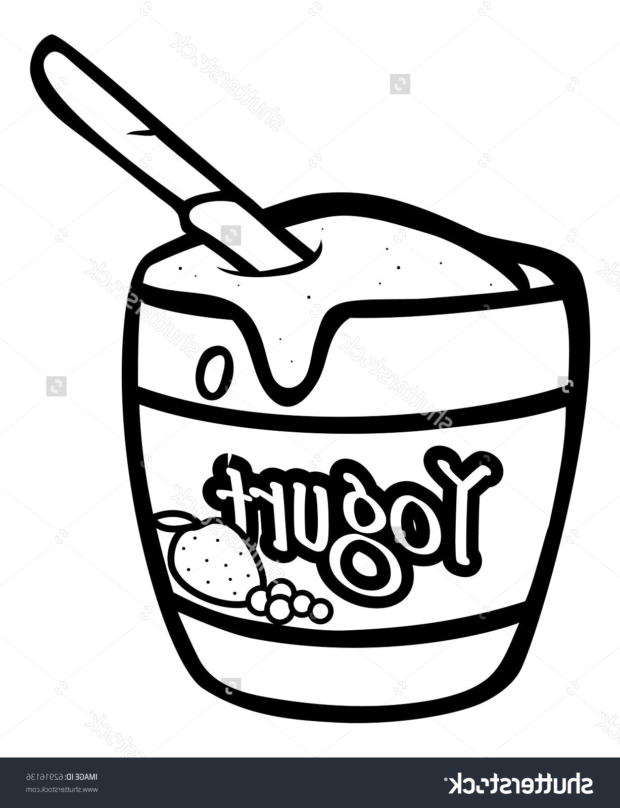 1227x1600 Best Stock Vector Cartoon Outline Illustration Of Yogurt Image