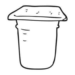 300x300 Freehand Drawn Black And White Cartoon Ink Pot Royalty Free Stock