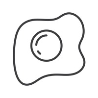 200x200 Fried Egg Clipart Outline