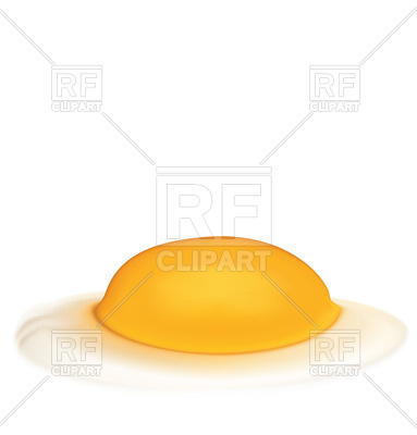 383x400 Fried Egg With Whole Yolk Isolated On White, Side View Royalty
