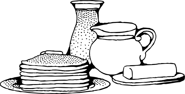 600x304 Breakfast Clipart Black And White