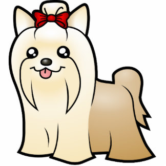 324x324 Cartoon Yorkie Photo Statuettes, Cutouts Amp Sculptures Zazzle