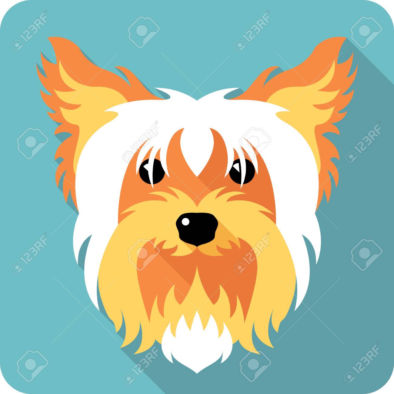 1300x1300 Dog Yorkshire Terrier Icon Flat Design Royalty Free Cliparts