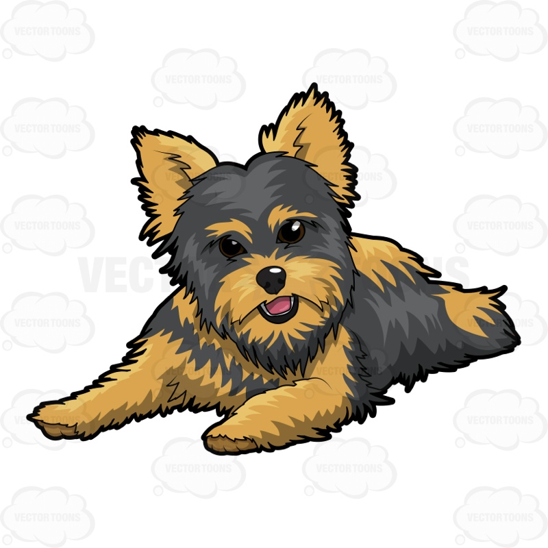 800x800 Happy Dog Resting On Floor Cartoon Clipart