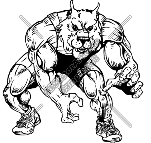 500x475 Cougar Clipart Wrestling