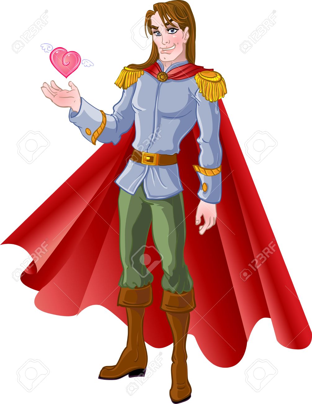 1006x1300 15660618 Charming Brown Haired Prince With Pink Heart Stock Vector