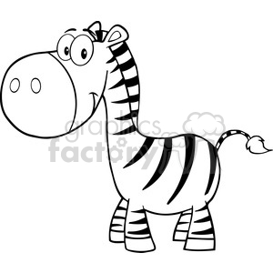 300x300 Royalty Free 5628 Royalty Free Clip Art Smiling Zebra Cartoon